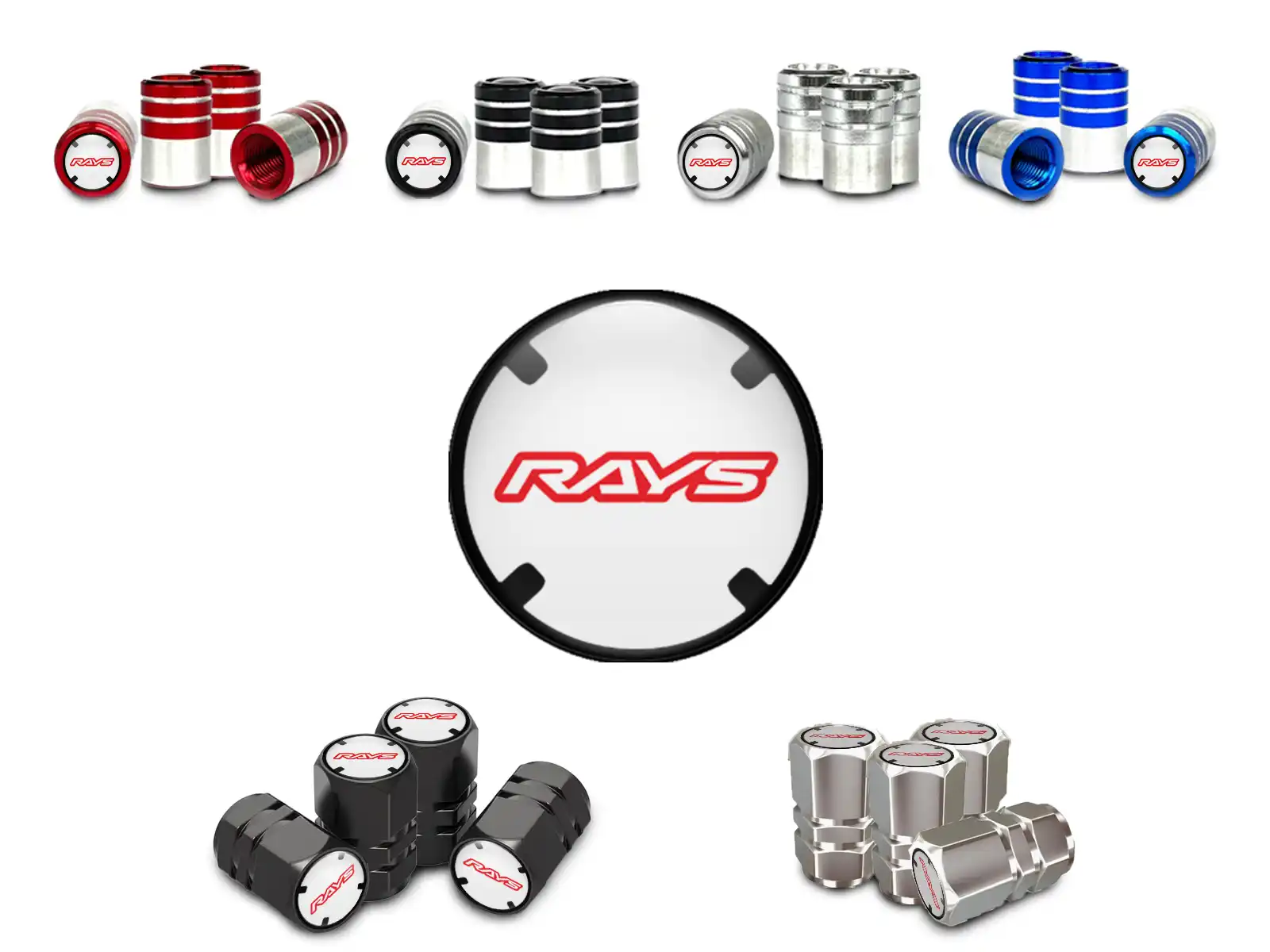 Rays Covers Valve Pneus Voitures Design Bombé